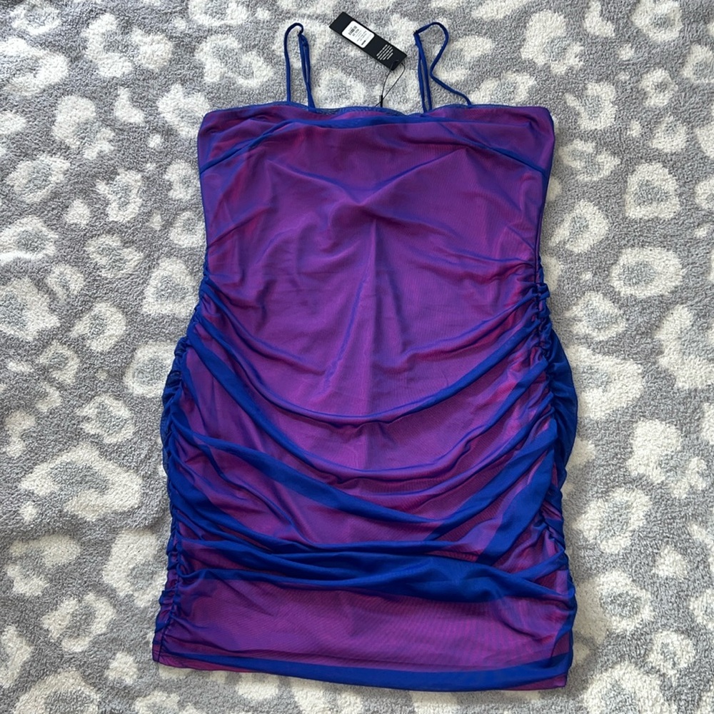 Fashion Nova Double Life Mesh Mini Dress